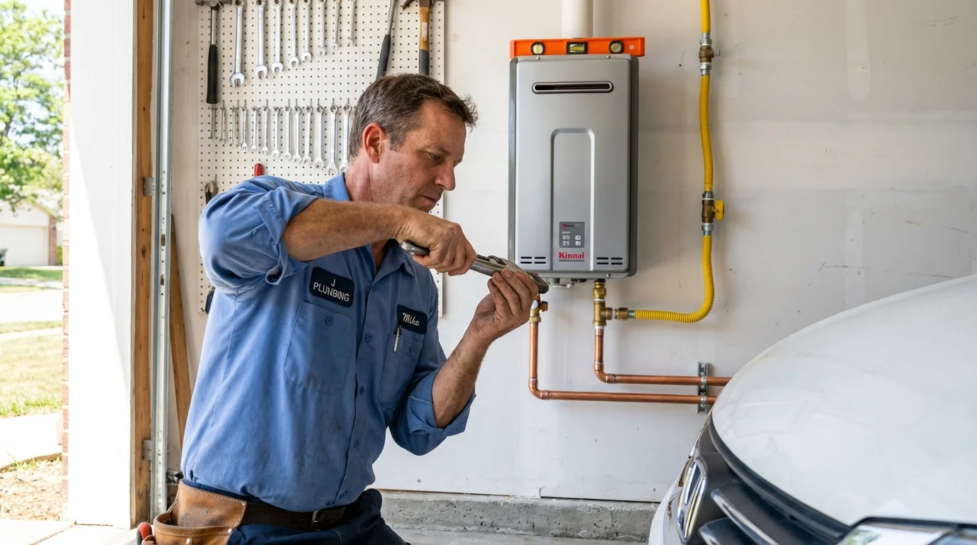 Tankless water heater installation by a Johns Plumbing LLC plumber in Kershaw